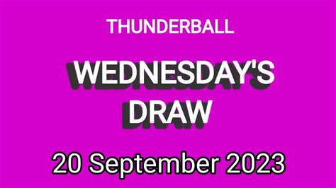 Thunderball Draw Results Archive: 2020 .